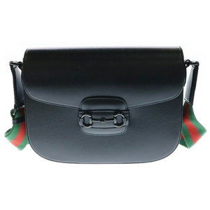 Gucci Horsebit Sherry Shoulder Bag Black Leather